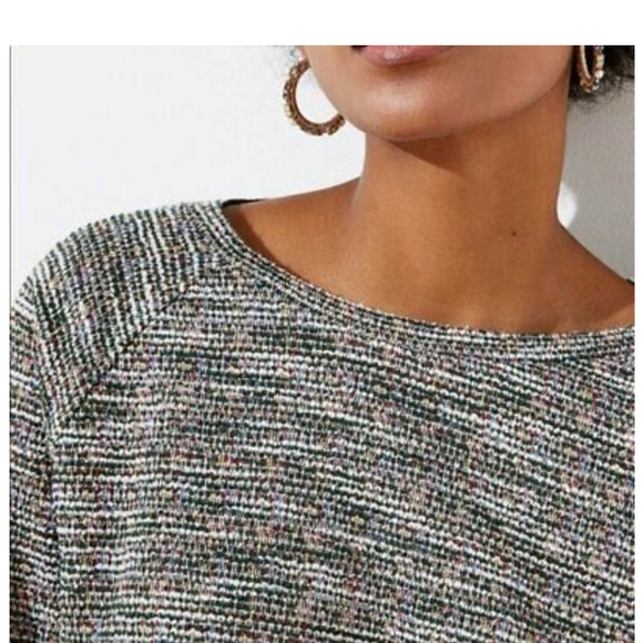 LOFT Plus 14 NWT Rainbow Boucle Sweatshirt - Picture 2 of 7
